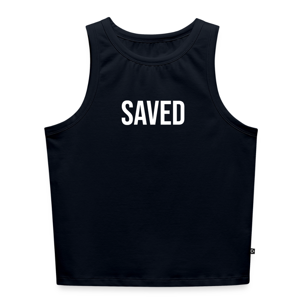 Women’s Cropped Organic Tank Top - navy