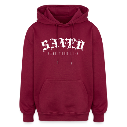 Oversized Unisex Hoodie - burgundy