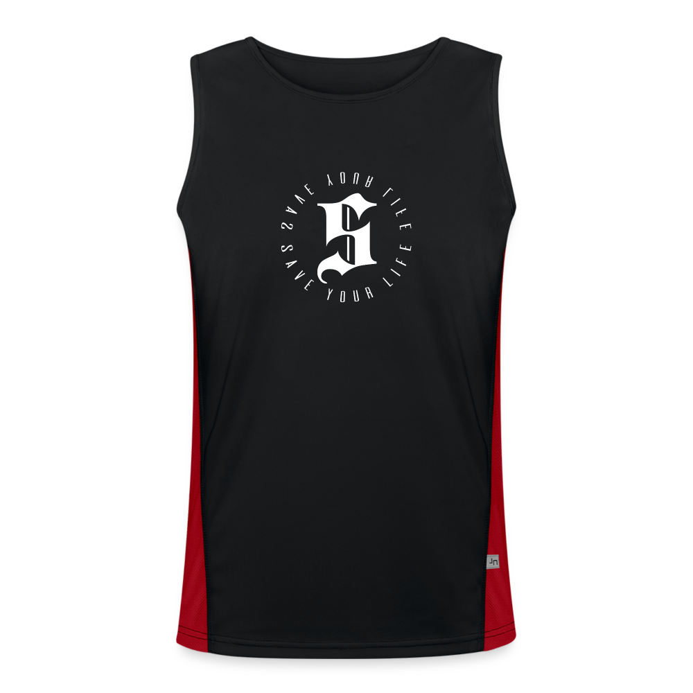 Men's Functional Contrast Tank Top - black/red