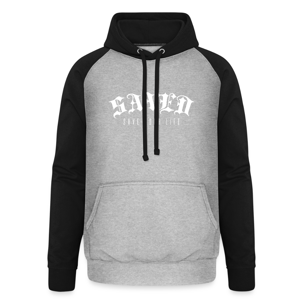 Unisex Baseball Hoodie - heather grey/black