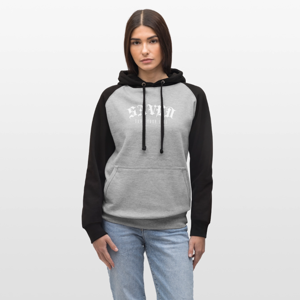 Unisex Baseball Hoodie - heather grey/black