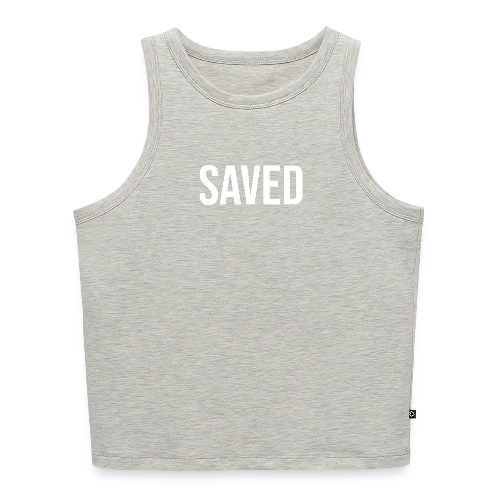 Women’s Cropped Organic Tank Top - heather grey