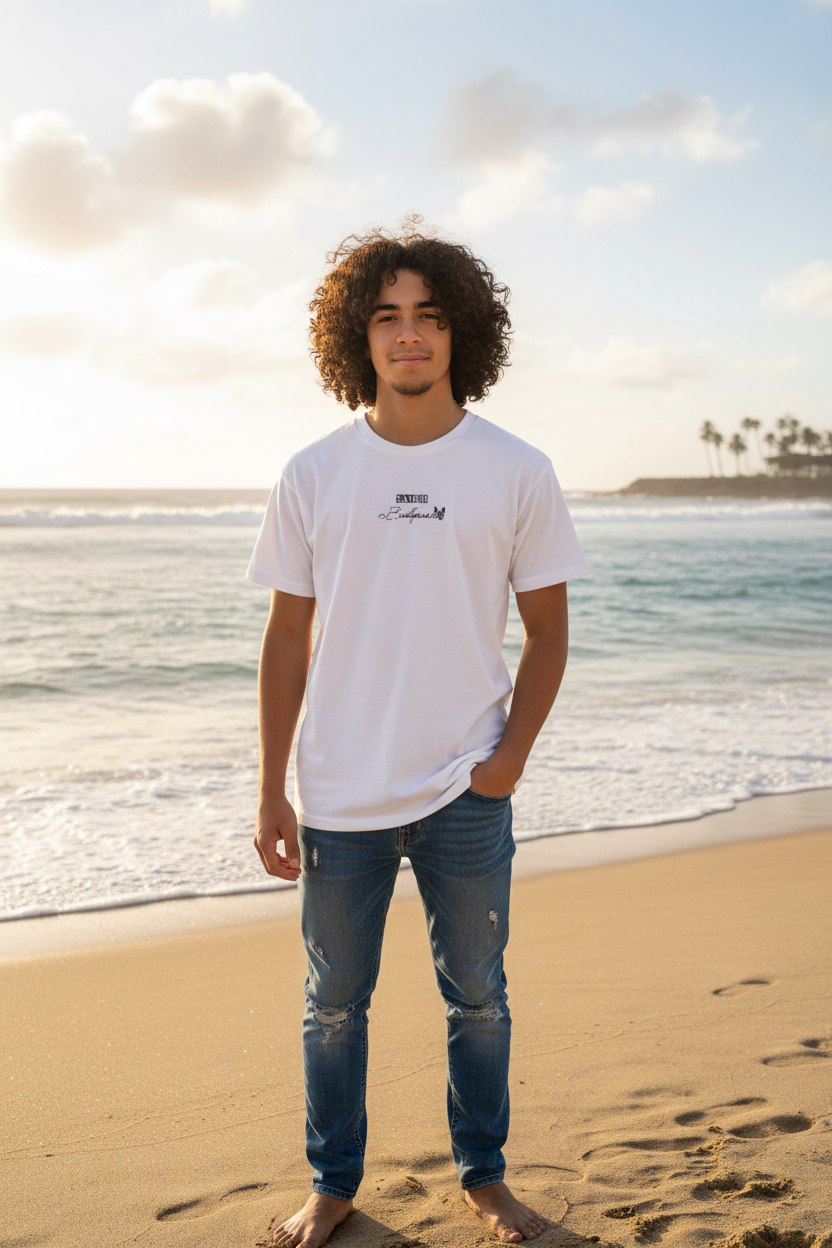 Adolescente con camiseta SAVED Emotional vista frontal