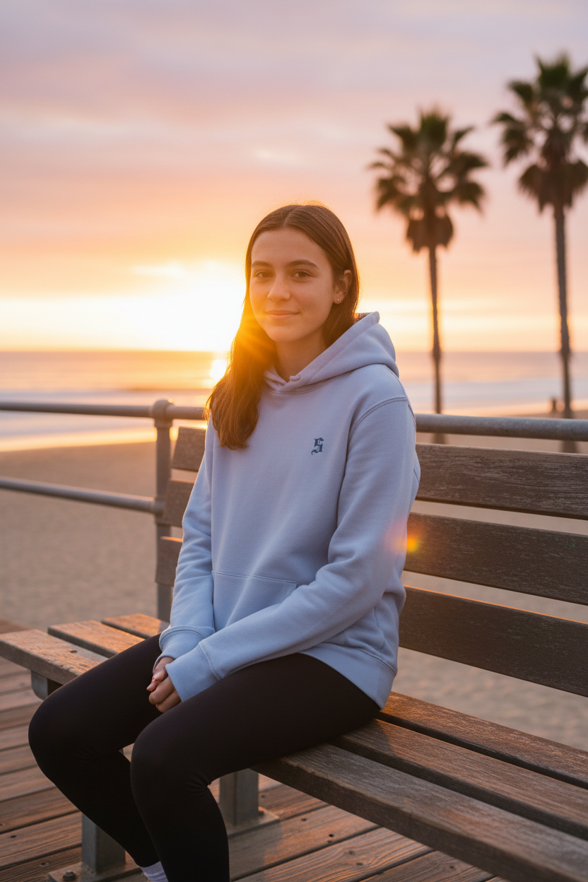 Chica adolescente - Malibu Beach azul claro frente