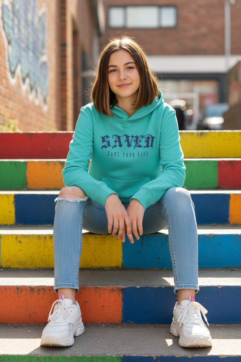 Chica adolescente - SAVED Save Your Life turquesa