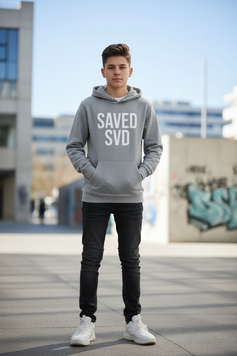 Chico adolescente - SAVED SVD gris frente