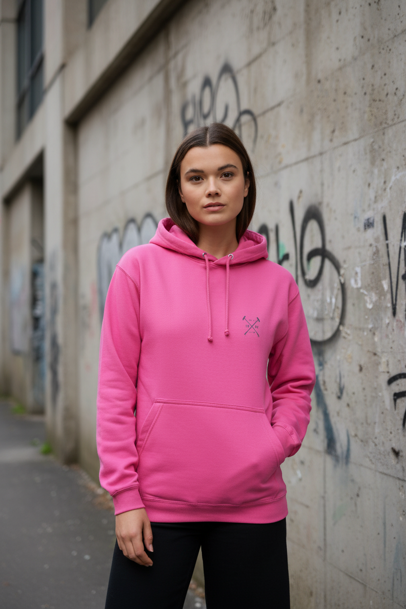 Modelo femenino sudadera rosa - 1