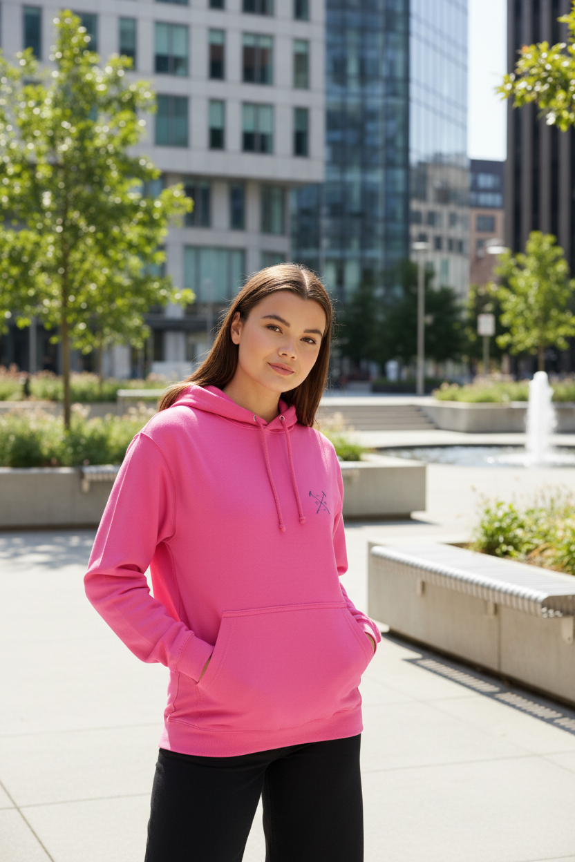 Modelo femenino sudadera rosa - 2