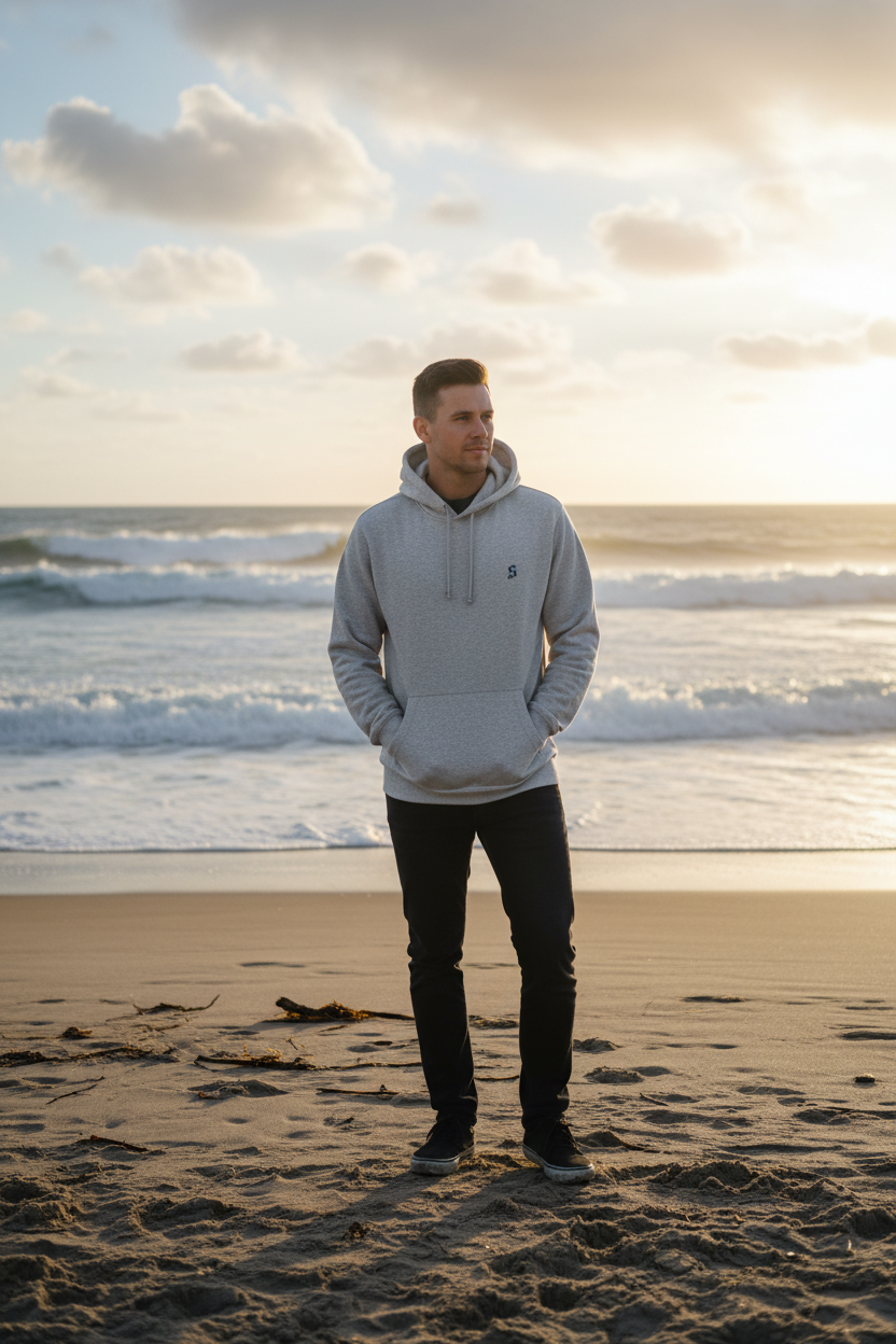 Modelo masculino playa - Vista frontal