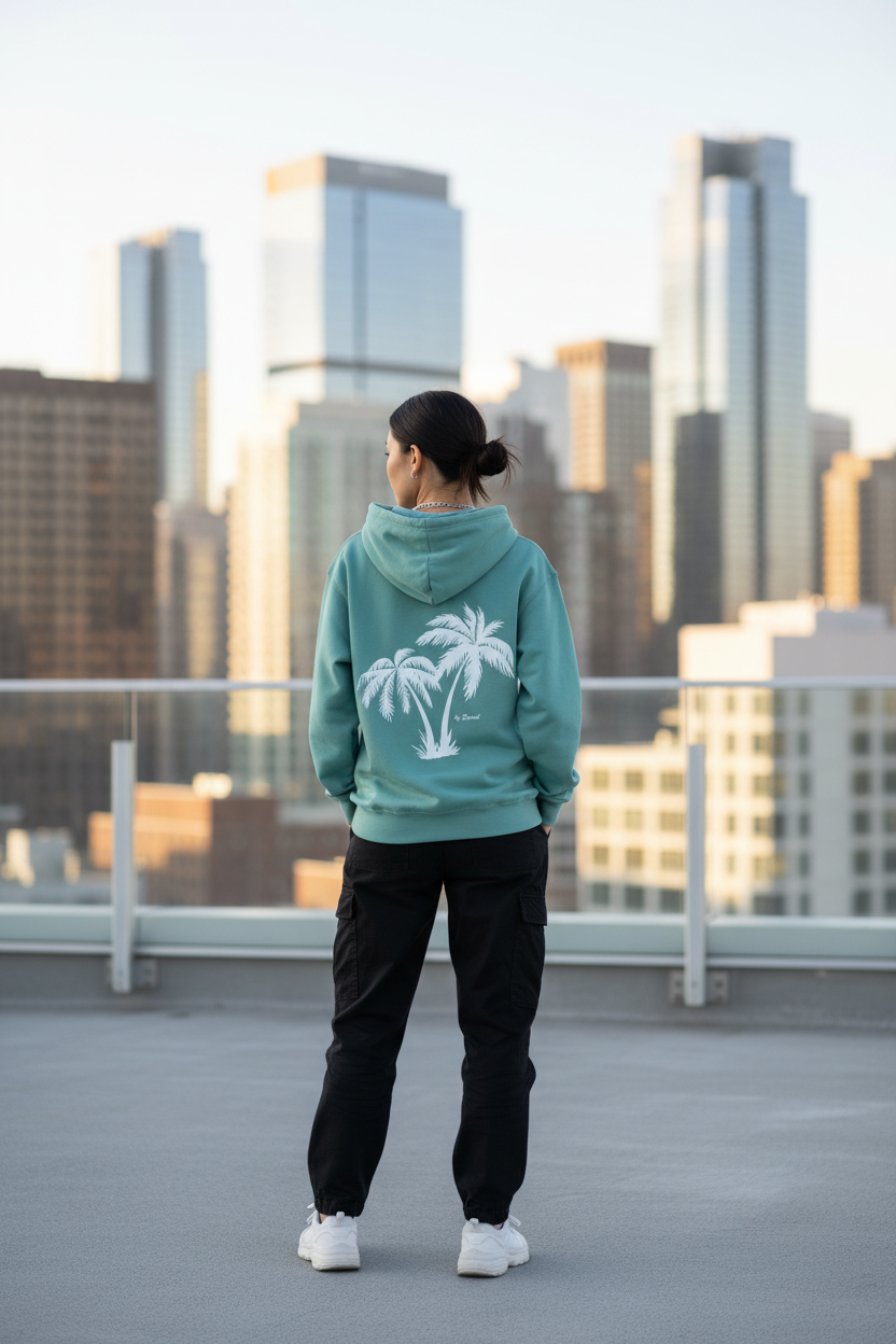 Niña con sudadera - azotea