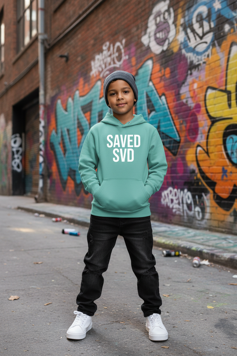 Niño con sudadera - entorno urbano