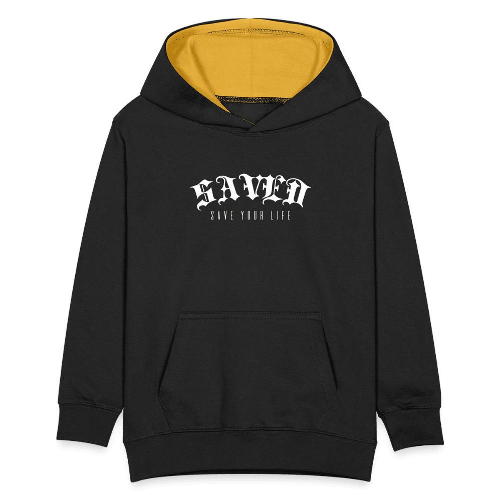 Kids’ Contrast Hoodie 01 - black/gold