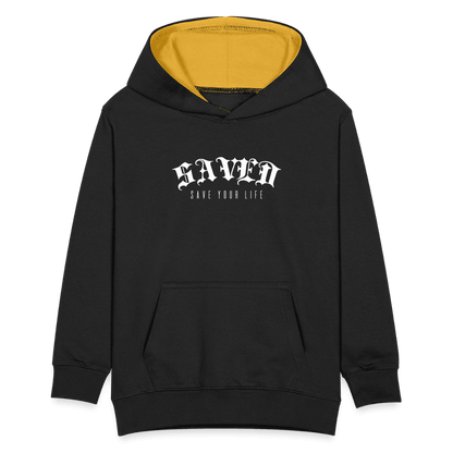 Kids’ Contrast Hoodie 01 - black/gold