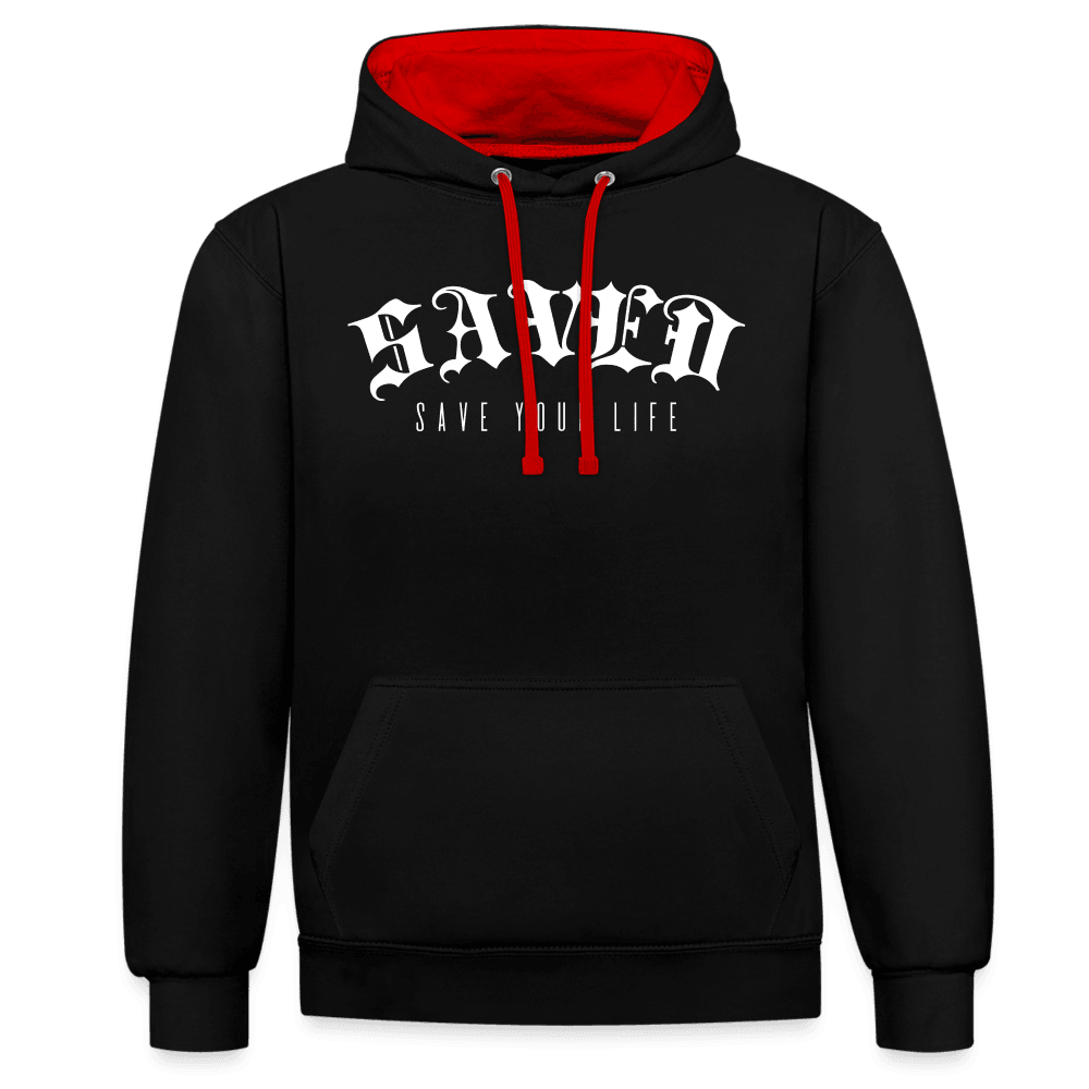 Contrast Colour Hoodie 01 - black/red