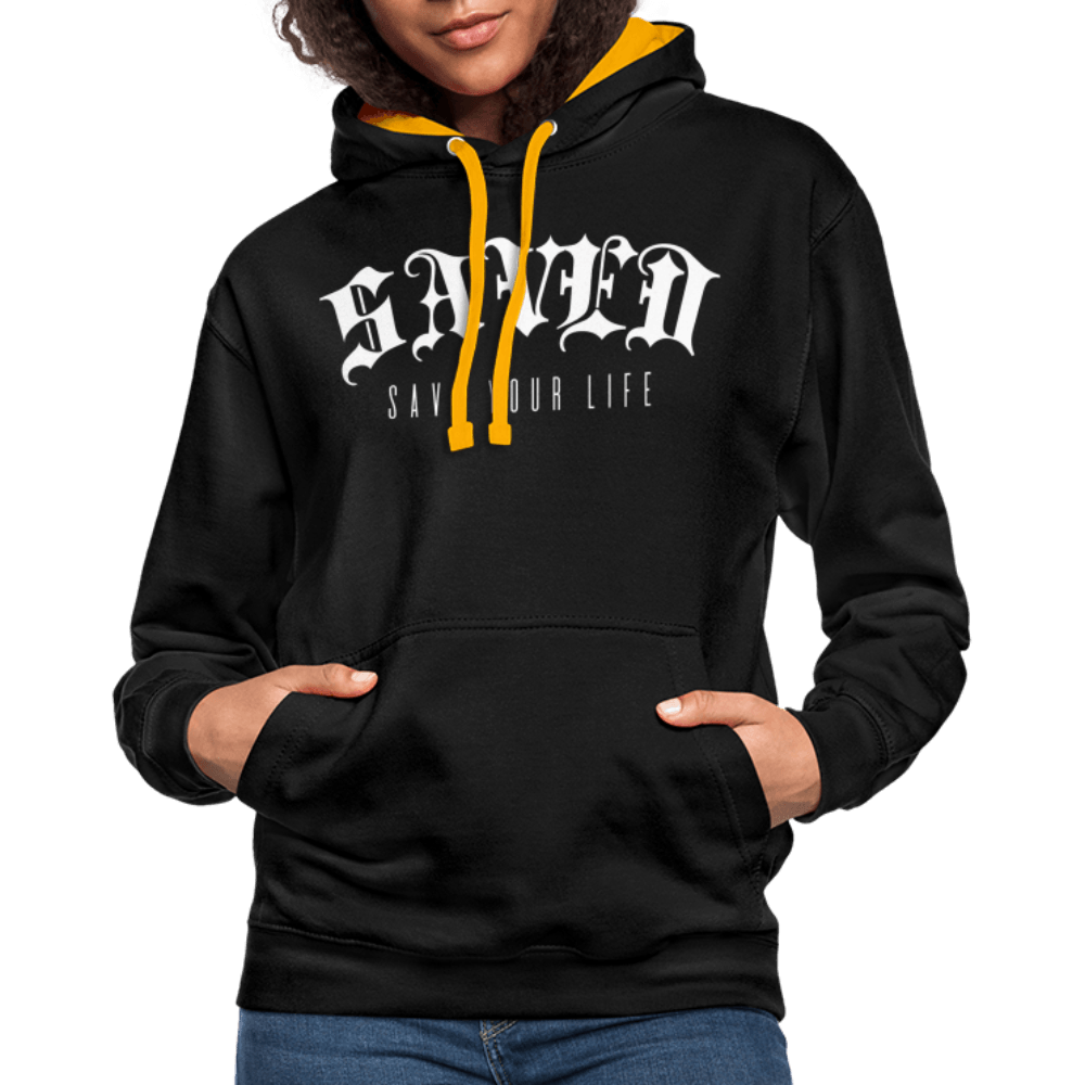 Contrast Colour Hoodie 01 - black/gold