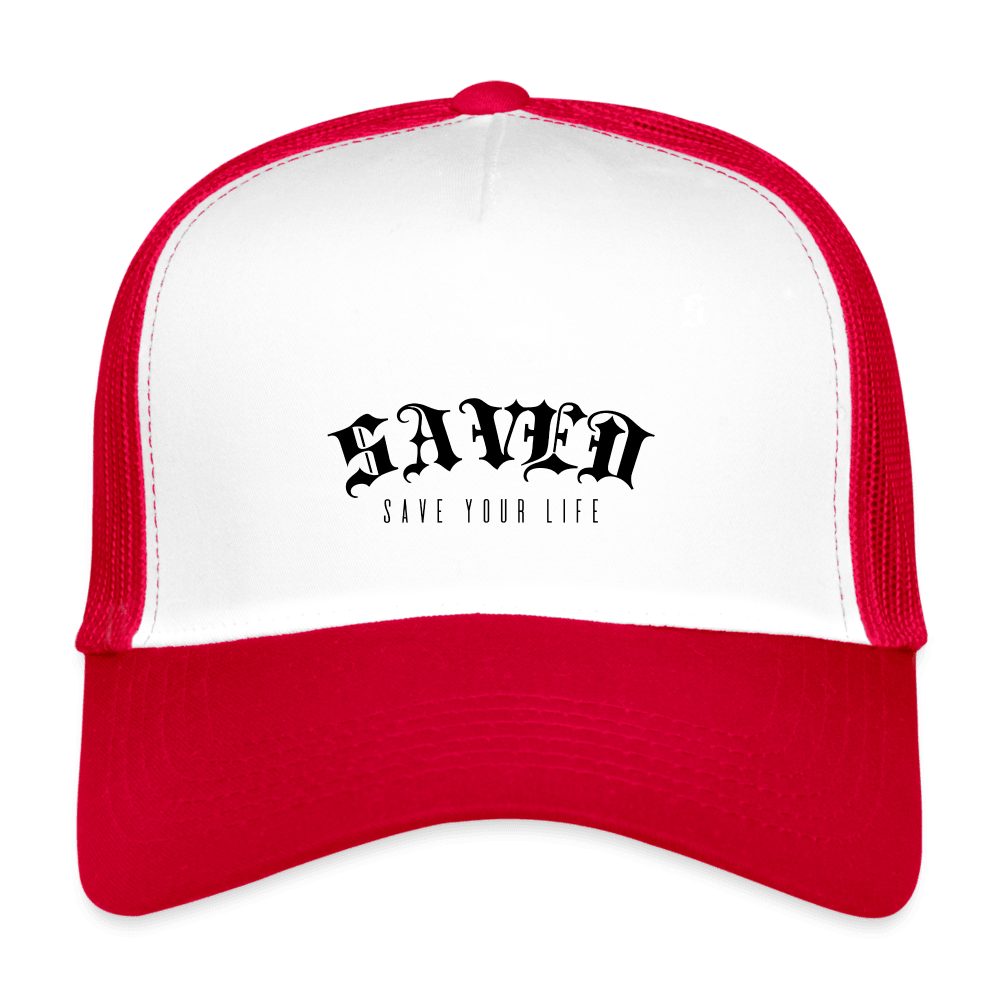 Trucker Cap - white/red