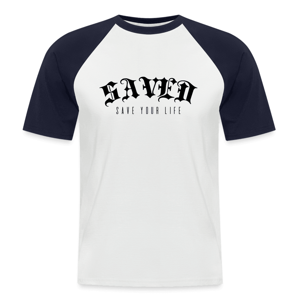 Men’s Baseball T-Shirt - white/navy