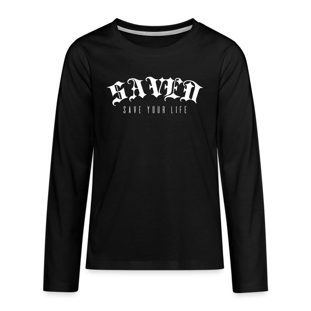 Teenagers' Premium Longsleeve Shirt - black