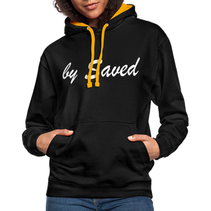 Contrast Colour Hoodie - black/gold